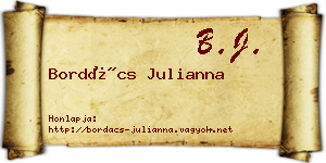 Bordács Julianna névjegykártya